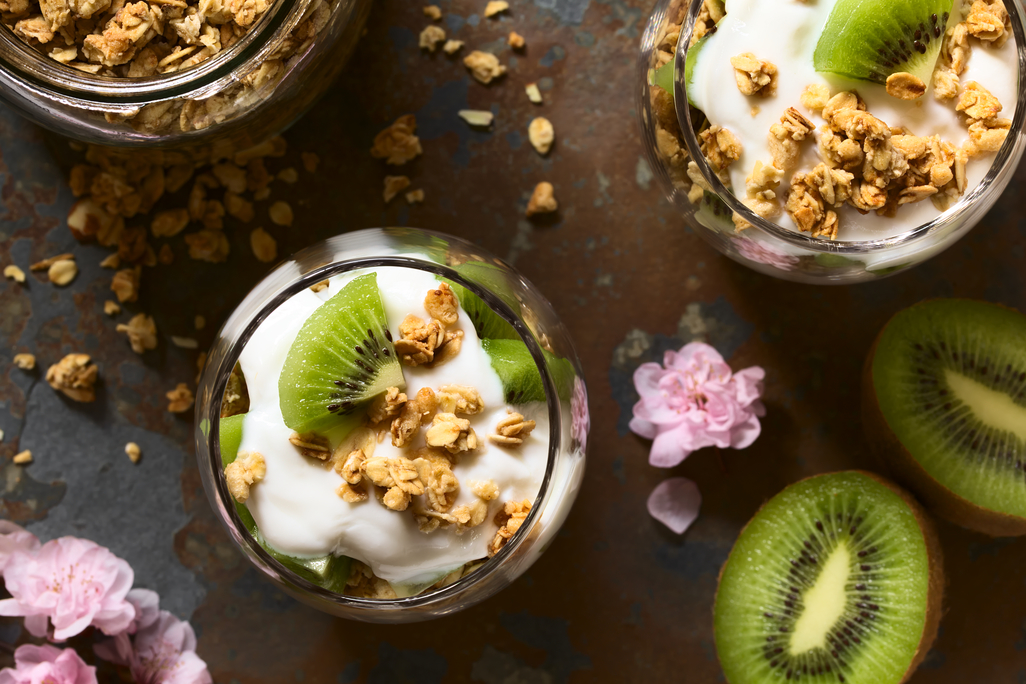 Yogurt Granola and Kiwi Parfait